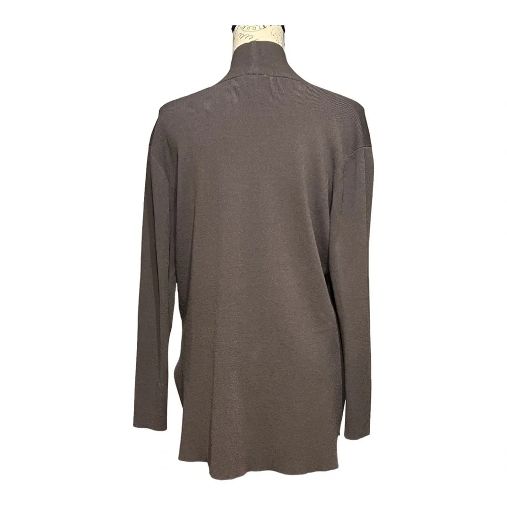 Eileen Fisher Long Sleeve Open Front Cardigan Rayon Nylon Blend Small